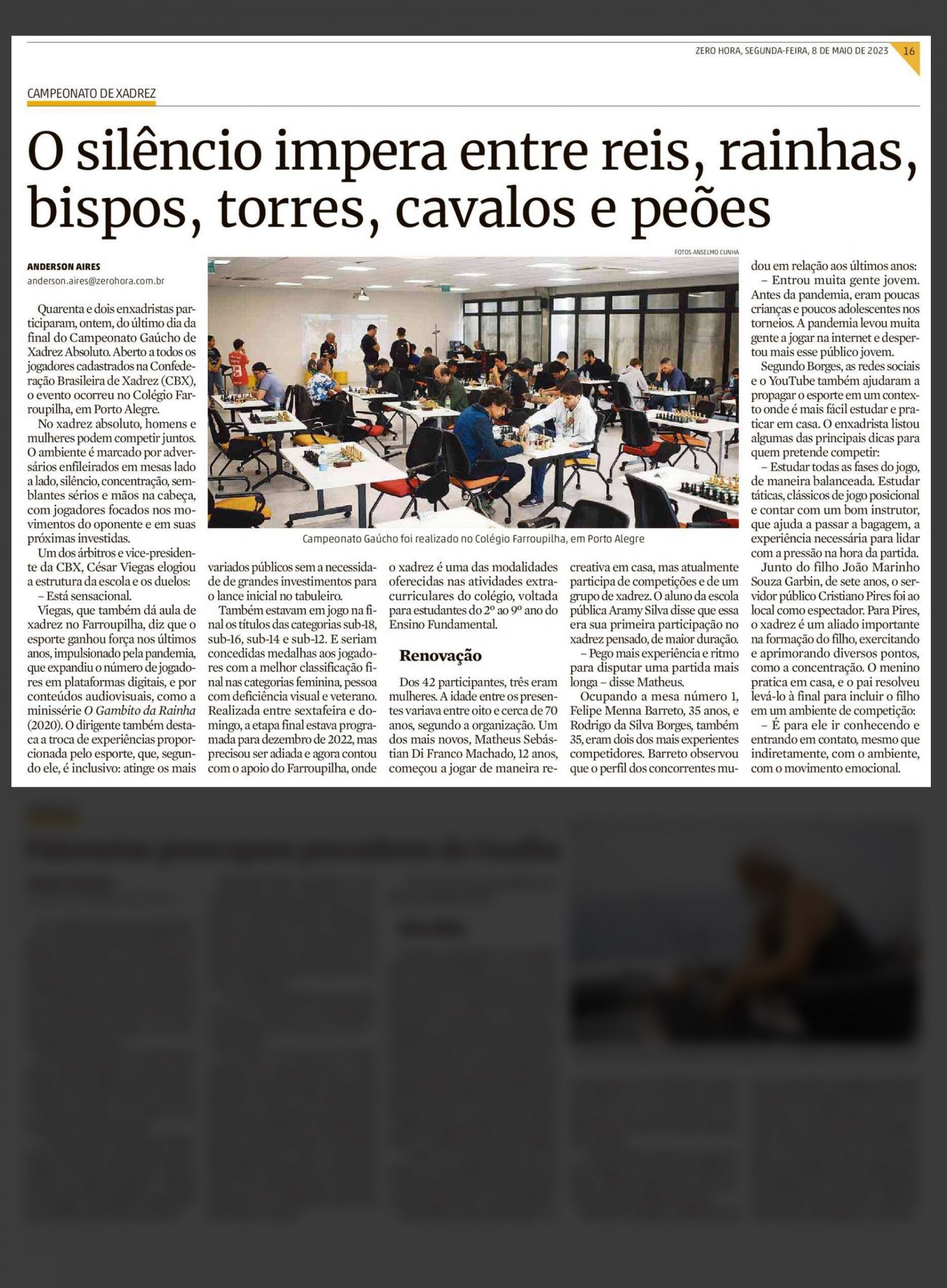 Colégio Farroupilha sediou Campeonato Gaúcho de Xadrez Absoluto